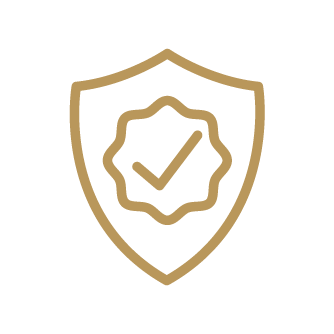 Icon of a tickmark enlcosed in a cloud within a shield